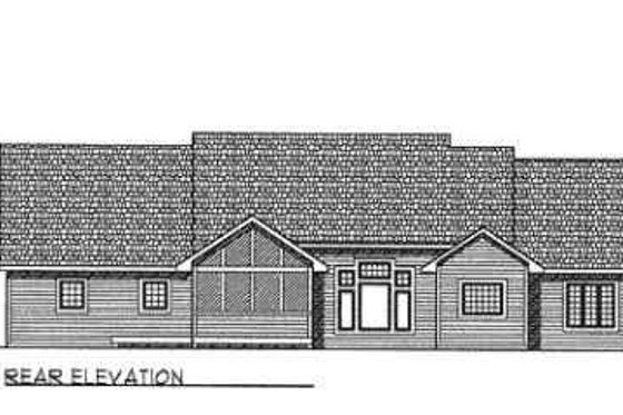 Exterior - Rear Elevation for Traditional House Plan #70-340 - 3 bed, 2.5 bath