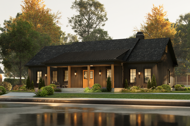 Architectural House Design - Exterior - Front Elevation 8 for Farmhouse House Plan #54-677 - 3 bed, 2 bath
