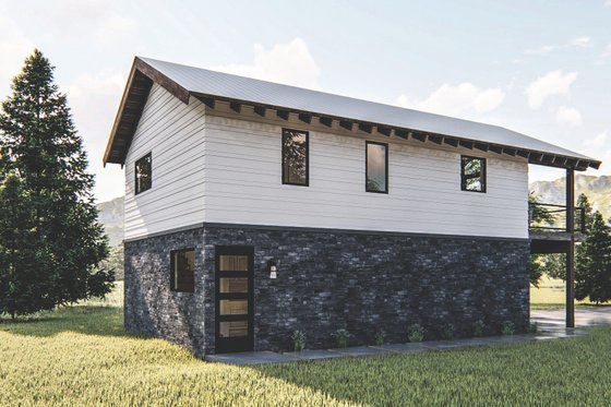 Exterior - Rear Elevation for Modern House Plan #455-317 - 1 bed, 1 bath