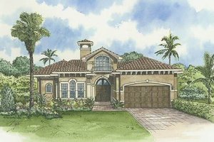 Mediterranean Exterior - Front Elevation Plan #420-129