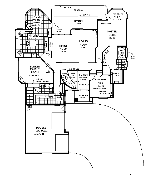 House Plan Design - Mediterranean Floor Plan - Main Floor Plan #18-173