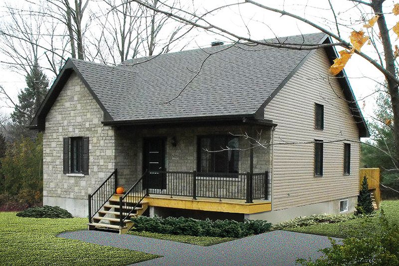 Home Plan - Exterior - Front Elevation 4 for Cottage House Plan #23-609 - 2 bed, 1 bath