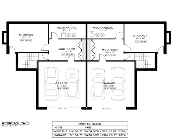 Home Plan - Farmhouse Floor Plan - Lower Floor Plan #1101-18