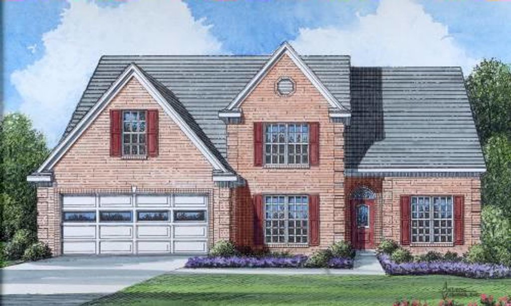 Exterior - Front Elevation 2 for Traditional House Plan #424-86 - 4 bed, 3 bath