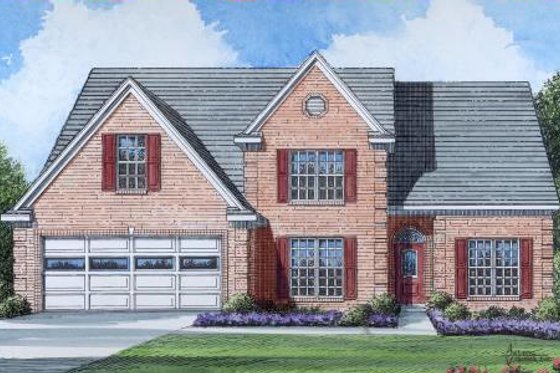 Exterior - Front Elevation for Traditional House Plan #424-86 - 4 bed, 3 bath