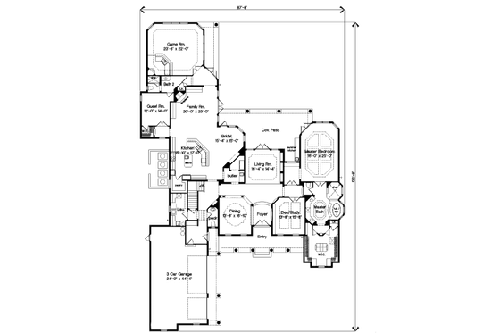 Floor Plan - Main Floor for Traditional House Plan #135-170 - 5 bed, 4.5 bath
