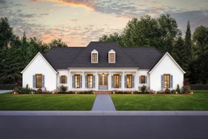 Southern Exterior - Front Elevation Plan #1074-93
