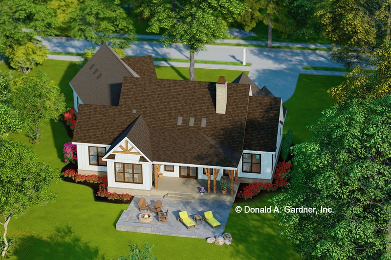 House Blueprint - Exterior - Rear Elevation 1 for Craftsman House Plan #929-1170 - 3 bed, 2 bath