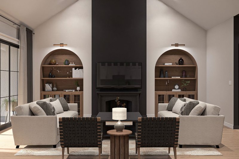 House Blueprint - Interior - Family Room for Cottage House Plan #455-684 - 3 bed, 2.5 bath
