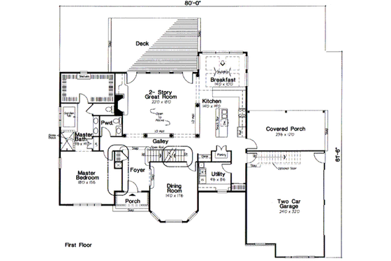 Floor Plan - Main Floor for European House Plan #312-829 - 4 bed, 3.5 bath