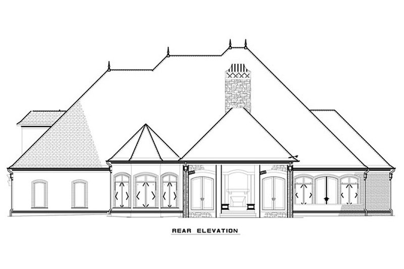 Architectural House Design - Exterior - Rear Elevation for European House Plan #17-2381 - 4 bed, 4 bath