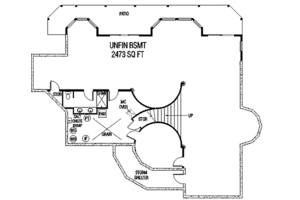 Floor Plan - Lower Floor for European House Plan #60-643 - 4 bed, 3.5 bath