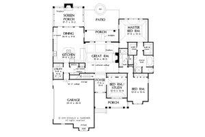 Floor Plan - Main Floor for Craftsman House Plan #929-6 - 3 bed, 2 bath