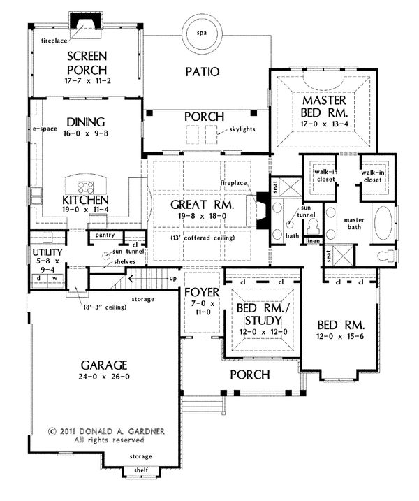 Craftsman Floor Plan - Main Floor Plan #929-6