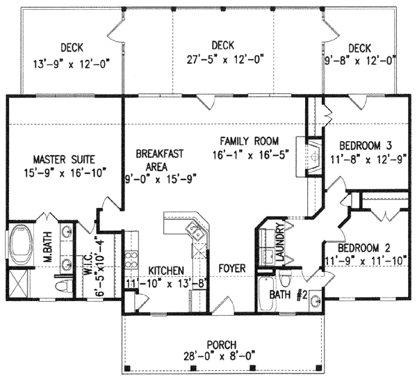 Ranch Floor Plan - Main Floor Plan #54-145