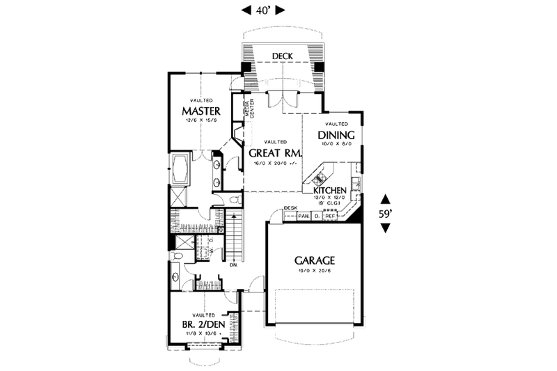 Home Plan - Floor Plan - Main Floor for Traditional House Plan #48-285 - 4 bed, 3 bath