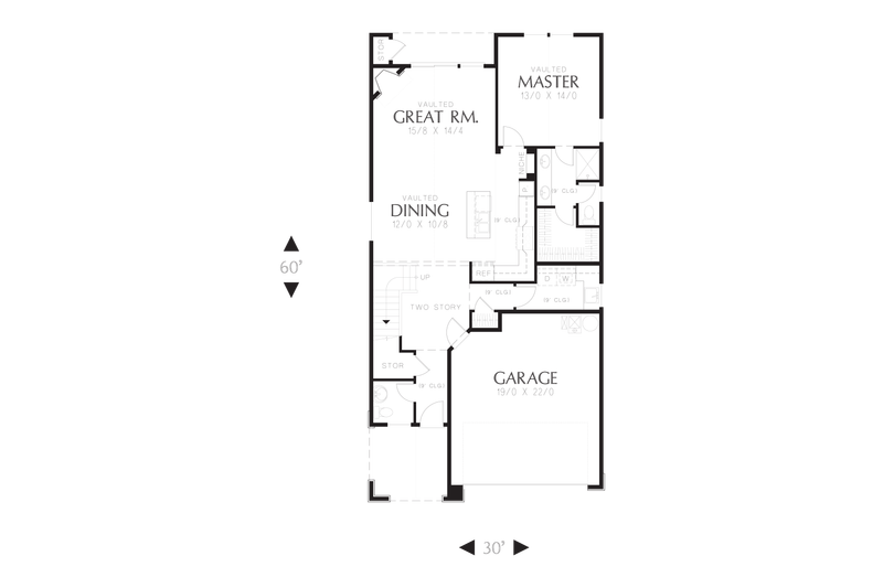 Home Plan - Floor Plan - Main Floor for Cottage House Plan #48-575 - 3 bed, 2.5 bath