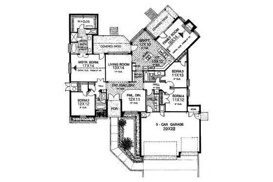 Floor Plan - Main Floor for European House Plan #310-728 - 4 bed, 3 bath