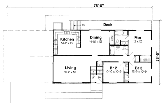 Floor Plan - Main Floor for Traditional House Plan #312-348 - 4 bed, 3 bath