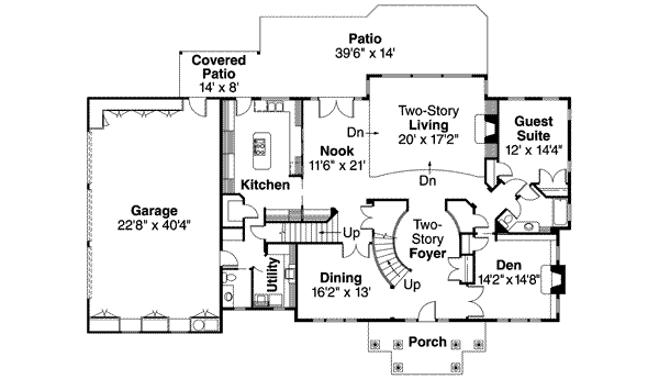 House Plan Design - Colonial Floor Plan - Main Floor Plan #124-355