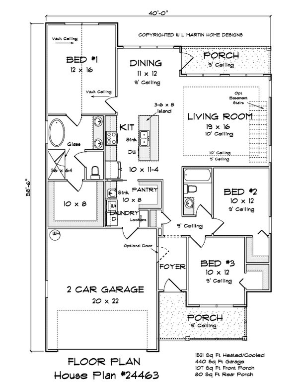House Blueprint - Cottage Floor Plan - Main Floor Plan #513-2256