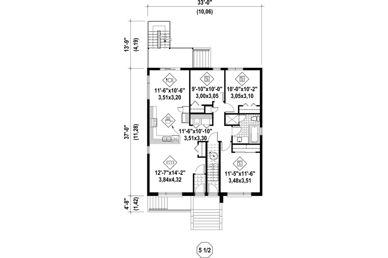 Architectural House Design - Floor Plan - Main Floor for Contemporary House Plan #25-4548 - 9 bed, 3 bath