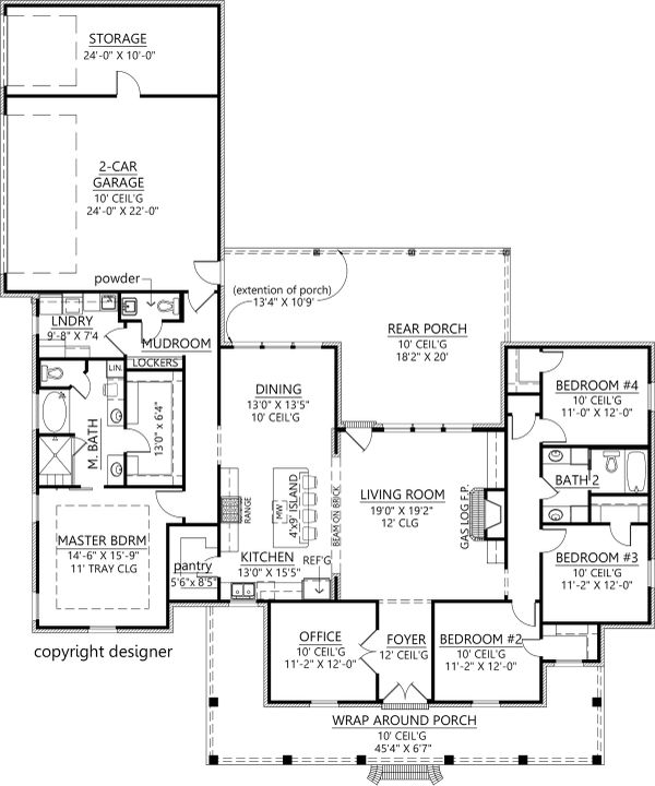 House Design - Farmhouse Floor Plan - Main Floor Plan #1074-18