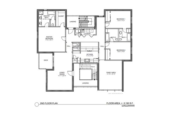 Floor Plan - Main Floor for Modern House Plan #535-16 - 3 bed, 3.5 bath