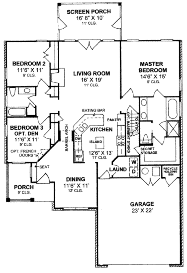 Dream House Plan - Traditional Floor Plan - Main Floor Plan #20-1587