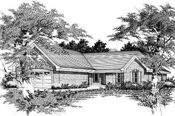Exterior - Front Elevation for European House Plan #329-197 - 3 bed, 2 bath