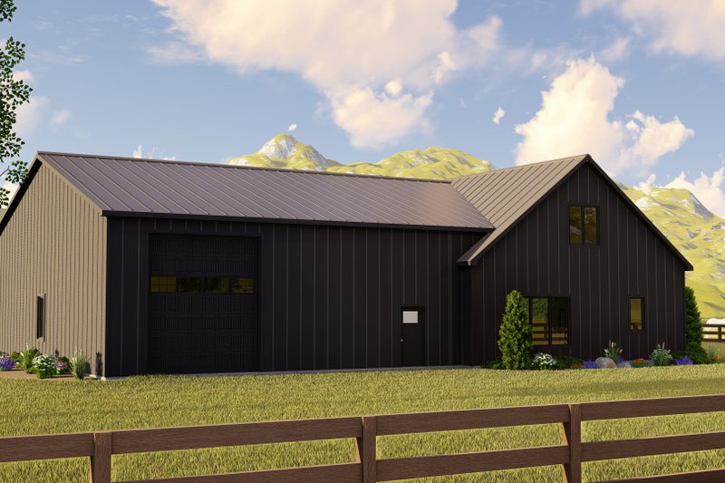 Dream House Plan - Exterior - Rear Elevation for Barndominium House Plan #1064-148 - 3 bed, 2 bath