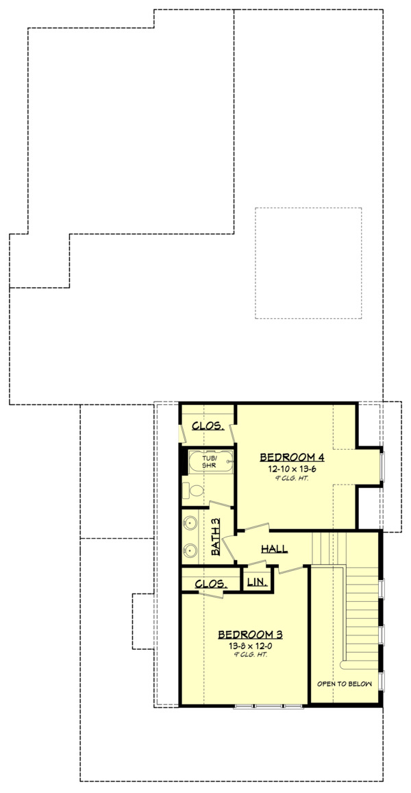 Farmhouse Floor Plan - Upper Floor Plan #1067-5