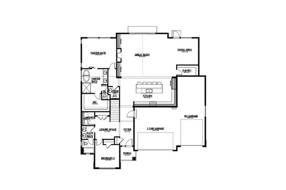Floor Plan - Main Floor for Farmhouse House Plan #569-51 - 4 bed, 3.5 bath