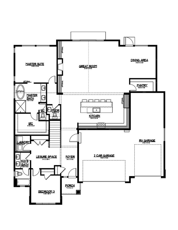 Dream House Plan - Farmhouse Floor Plan - Main Floor Plan #569-51