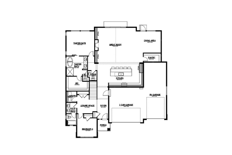 House Plan Design - Floor Plan - Main Floor for Farmhouse House Plan #569-51 - 4 bed, 3.5 bath
