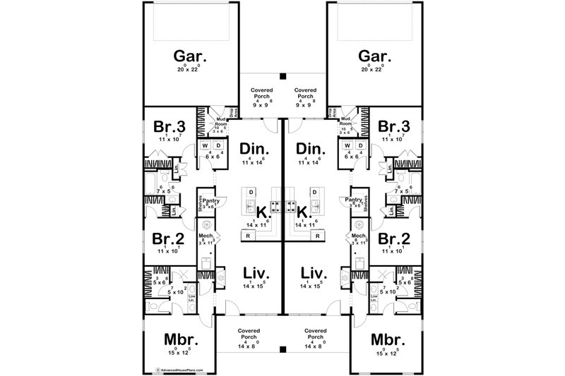 Dream House Plan - Floor Plan - Main Floor for Modern House Plan #455-353 - 3 bed, 2 bath