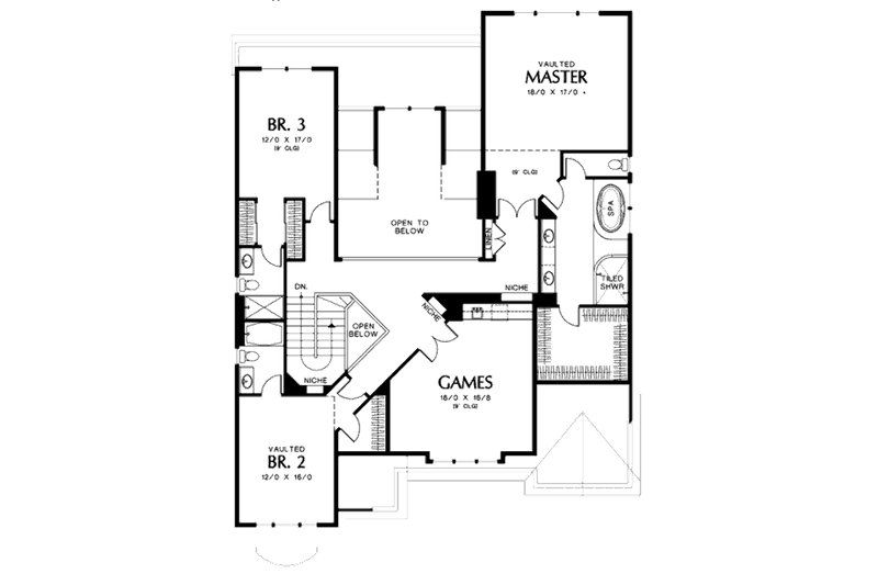 Home Plan - Floor Plan - Upper Floor for European House Plan #48-260 - 4 bed, 4 bath