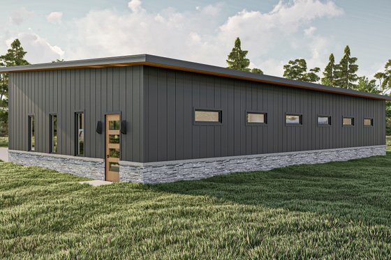 Exterior - Rear Elevation for Modern House Plan #455-591, 0 bath