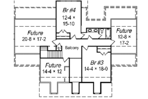 Floor Plan - Upper Floor for Traditional House Plan #329-276 - 4 bed, 3 bath
