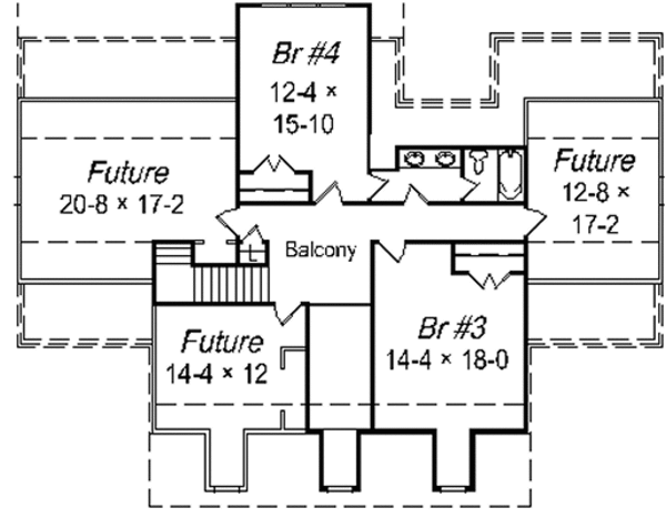 Traditional Floor Plan - Upper Floor Plan #329-276