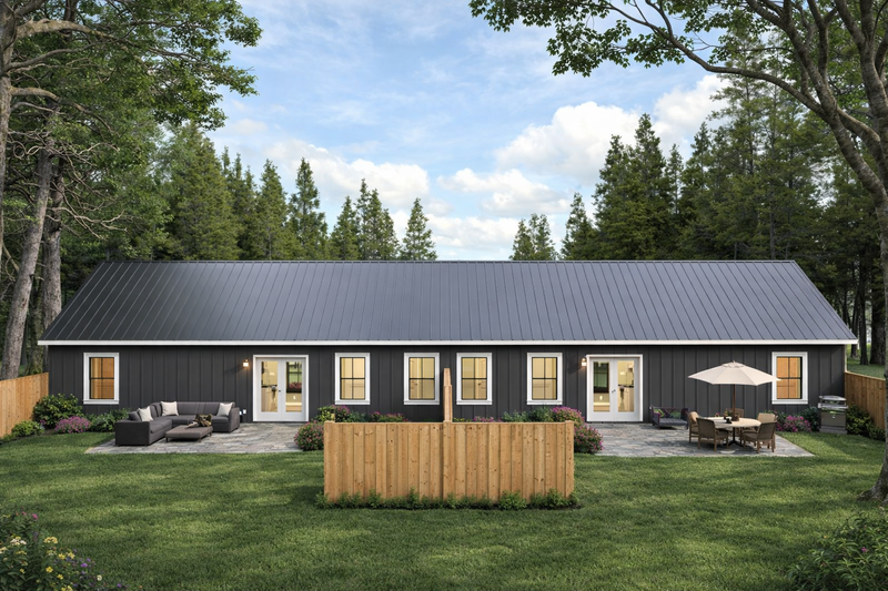 House Blueprint - Exterior - Rear Elevation for Traditional House Plan #44-308 - 6 bed, 4 bath