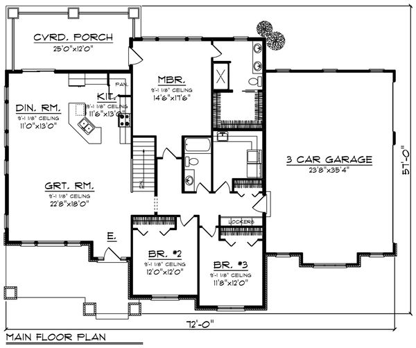 House Blueprint - Ranch Floor Plan - Main Floor Plan #70-1418