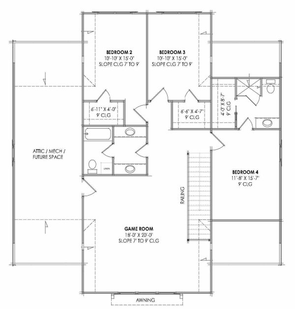 Dream House Plan - Farmhouse Floor Plan - Upper Floor Plan #1096-186