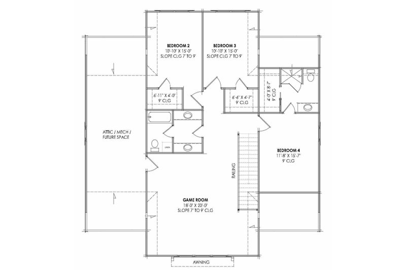 House Plan Design - Floor Plan - Upper Floor for Farmhouse House Plan #1096-186 - 4 bed, 3.5 bath