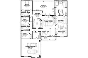 Floor Plan - Main Floor for Traditional House Plan #63-407 - 5 bed, 3 bath