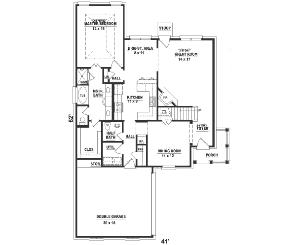 Southern Floor Plan - Main Floor Plan #81-199