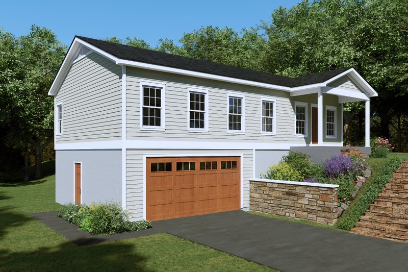 House Blueprint - Exterior - Front Elevation 3 for Country House Plan #932-1406 - 3 bed, 2 bath