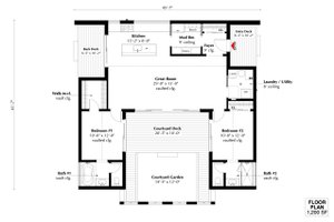 Floor Plan - Main Floor for Modern House Plan #933-20 - 2 bed, 2 bath