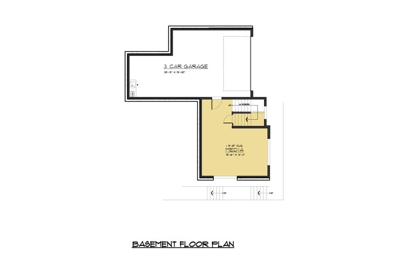 House Plan Design - Floor Plan - Lower Floor for European House Plan #1066-74 - 5 bed, 4.5 bath