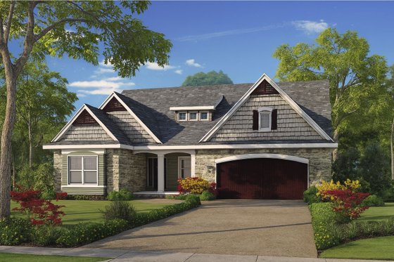 Exterior - Front Elevation 3 for Craftsman House Plan #20-2281 - 4 bed, 4.5 bath